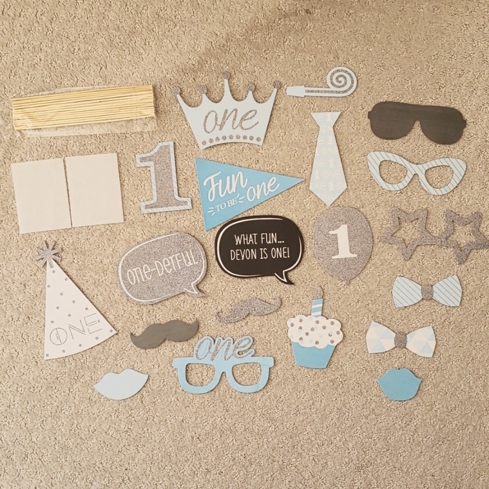 NEW Boys 1st Birthday Photo Booth Props